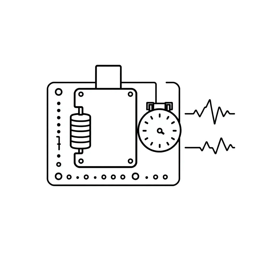 RC Circuit diagram showing resistor, capacitor and battery