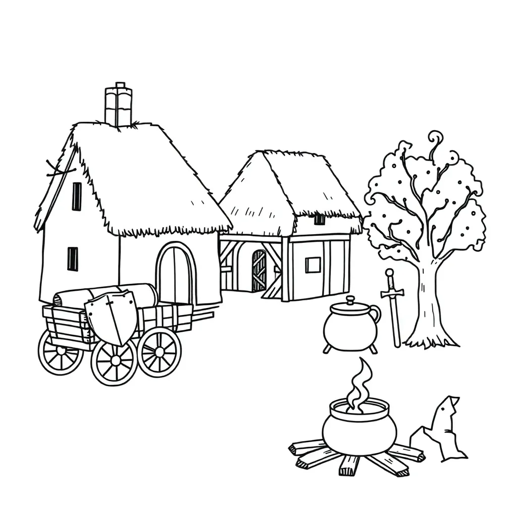 Anglo-Saxon village scene