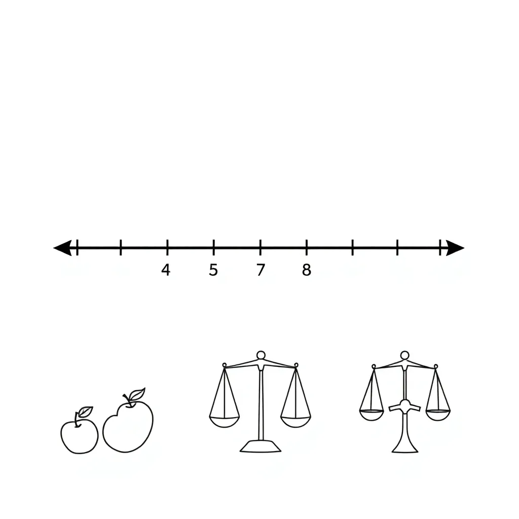 Number line with positive and negative integers
