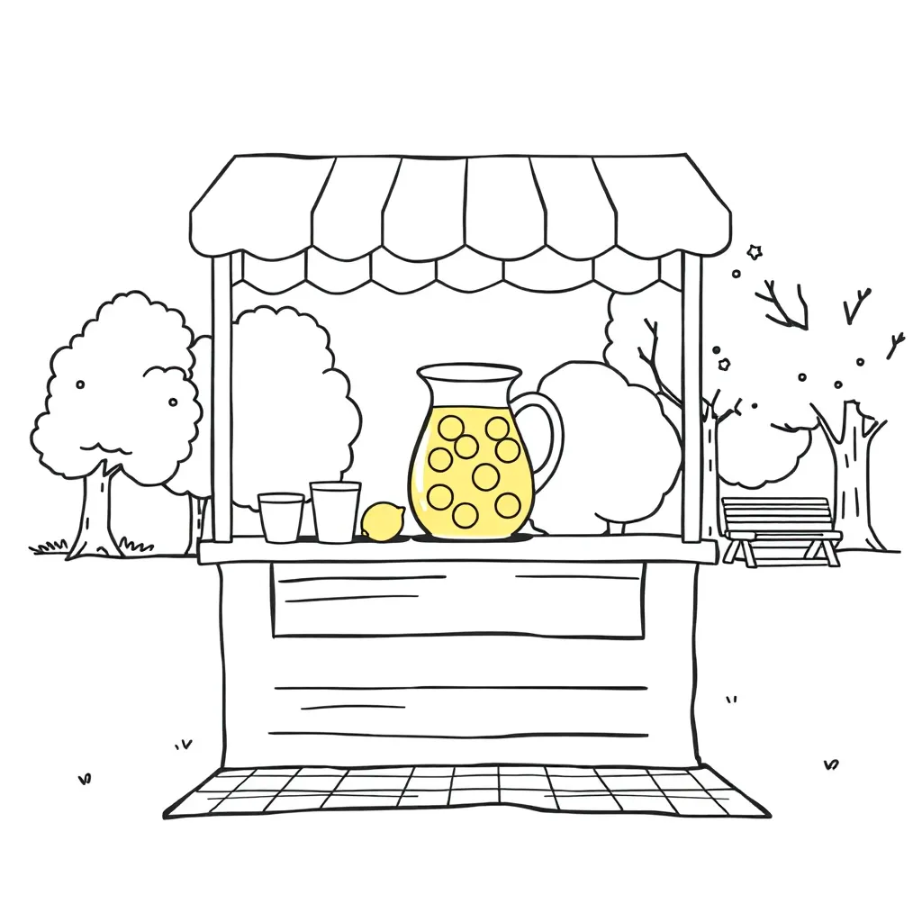 Lemonade stand illustration