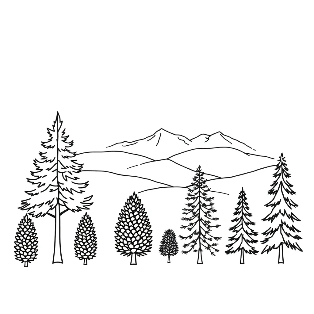 Pine tree with cones and needles