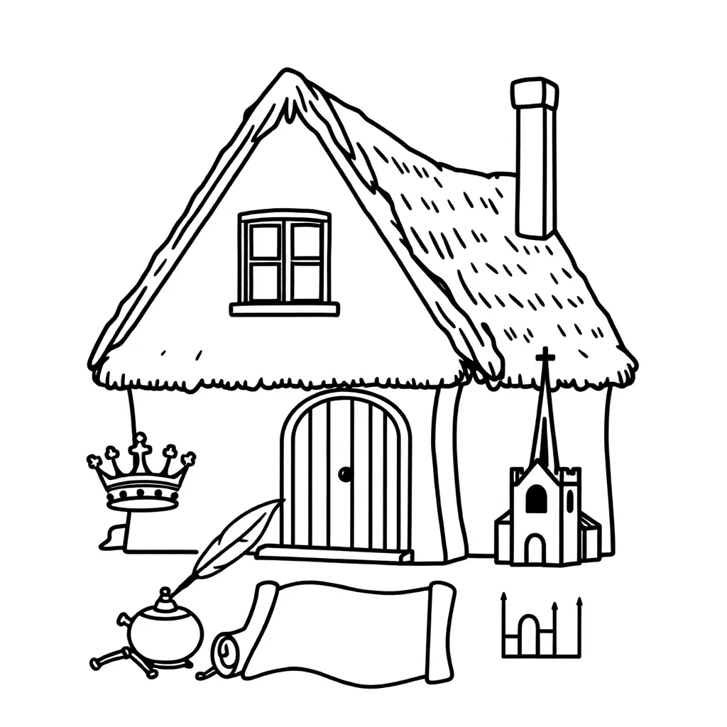 King Henry VIII and church illustration
