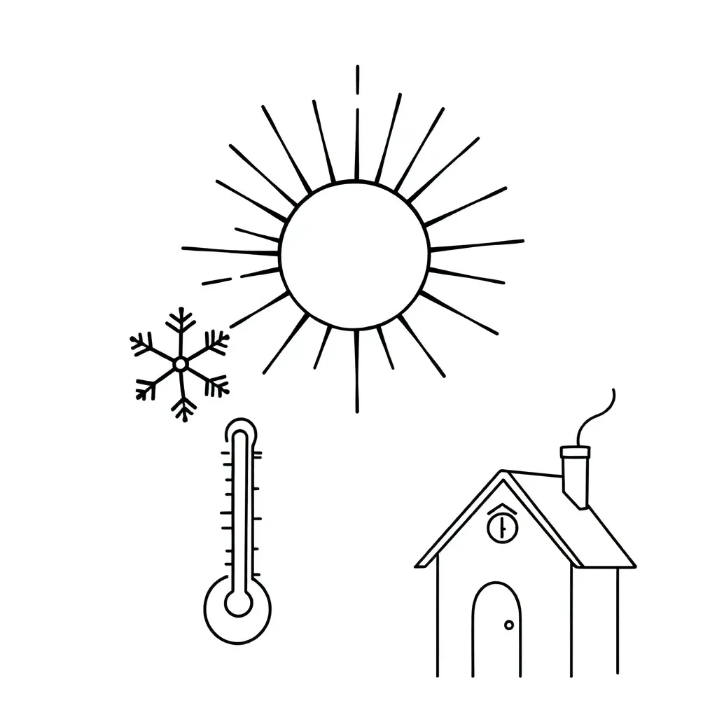 Thermometer and ice cubes illustration
