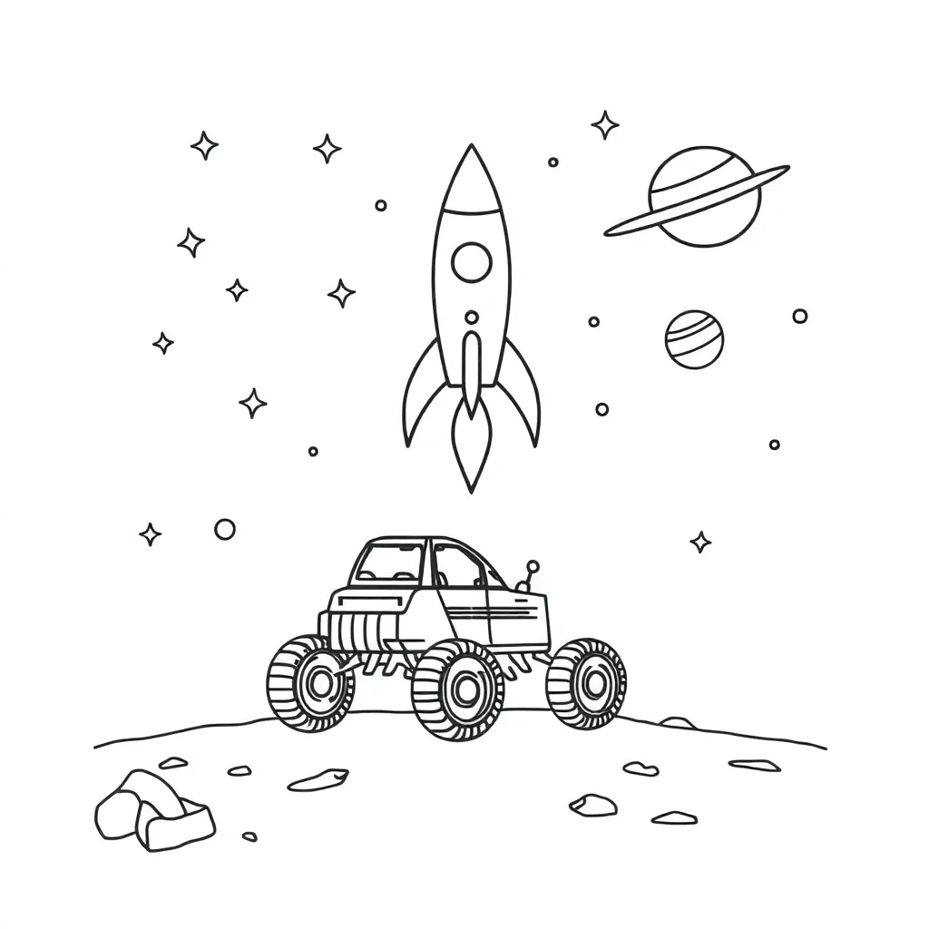 Solar system vehicles illustration
