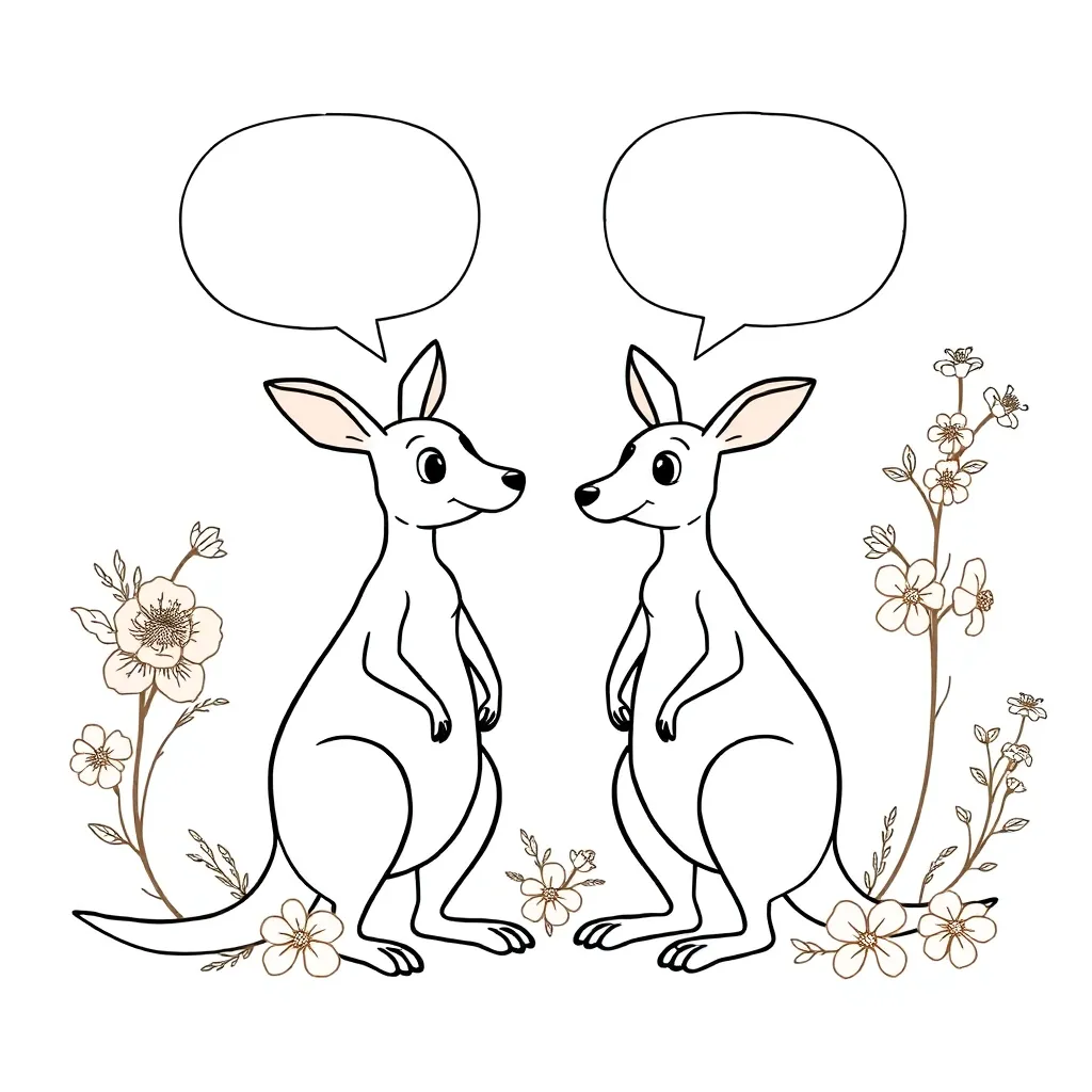 Two people having a conversation with speech bubbles