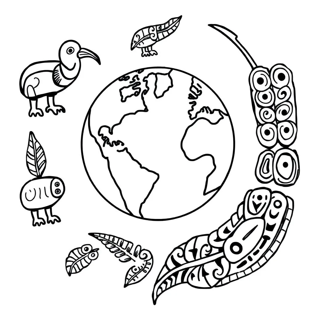 World map showing continents