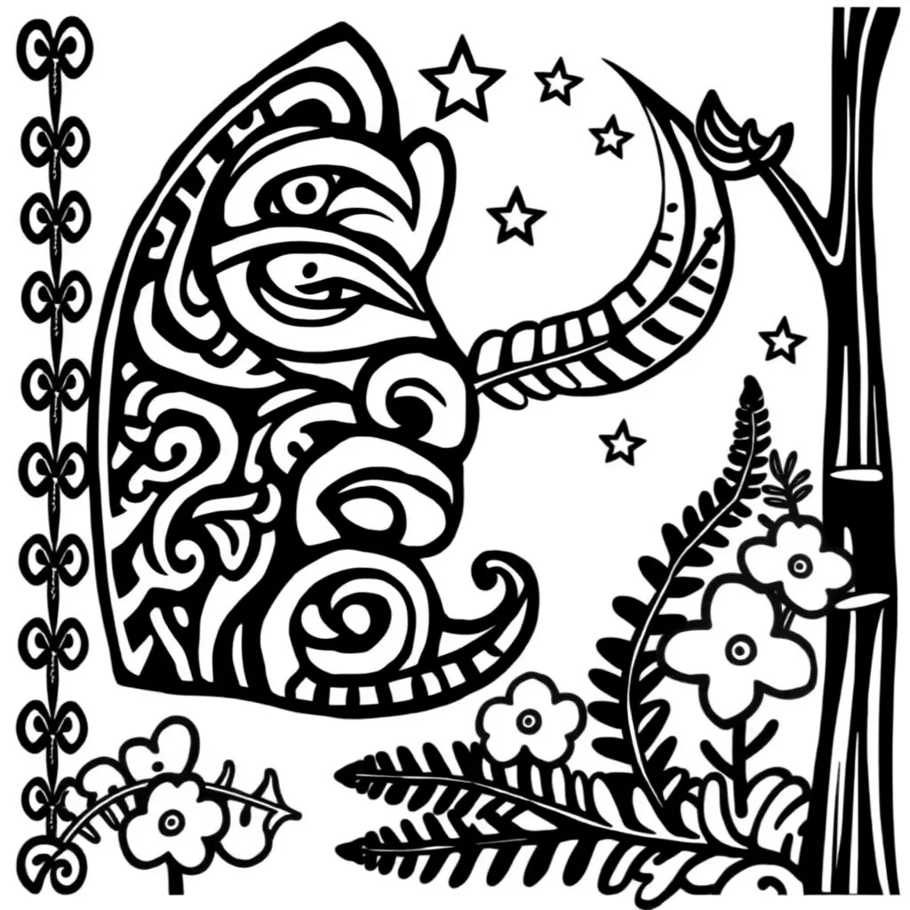 Māori moon calendar illustration