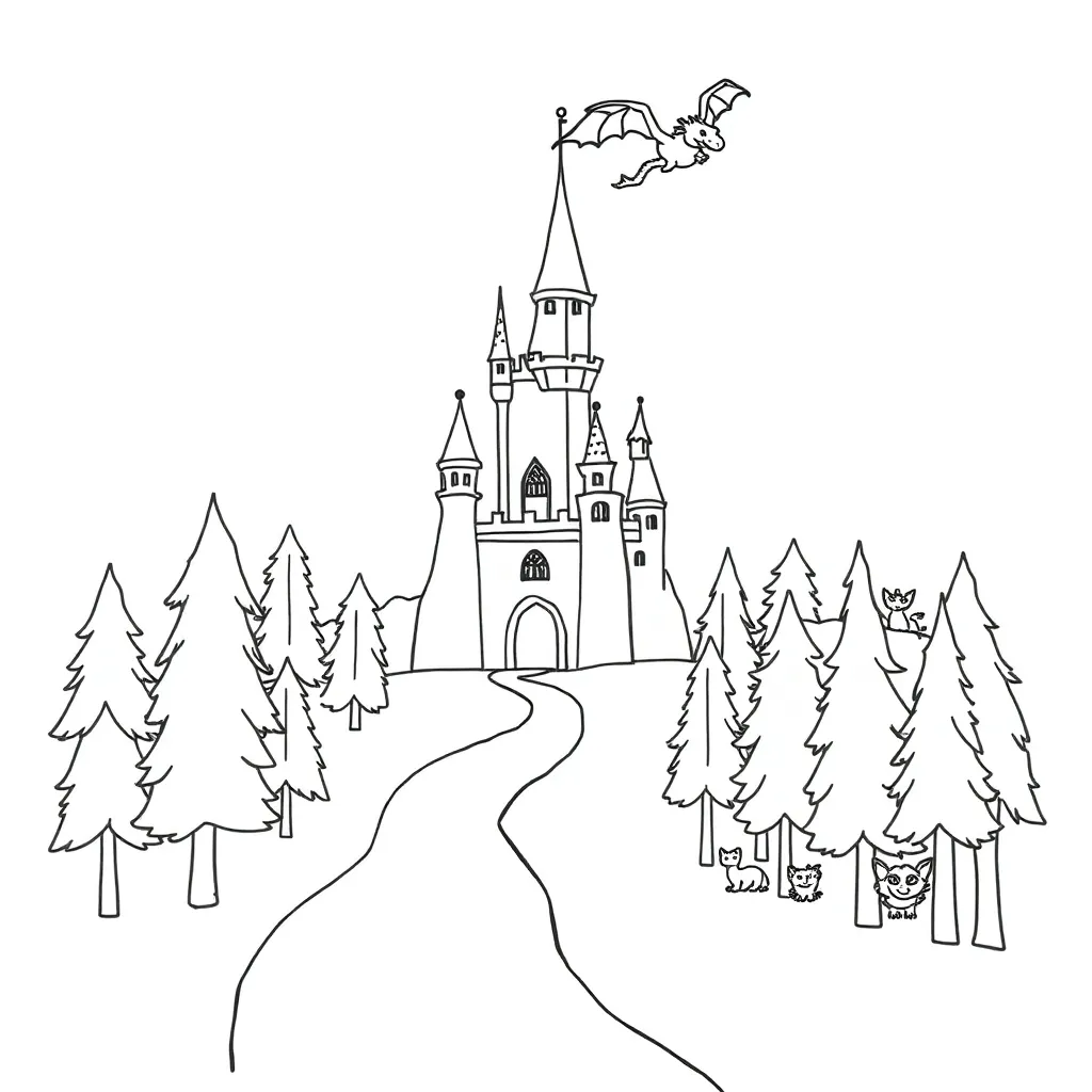 Gothic castle with ravens