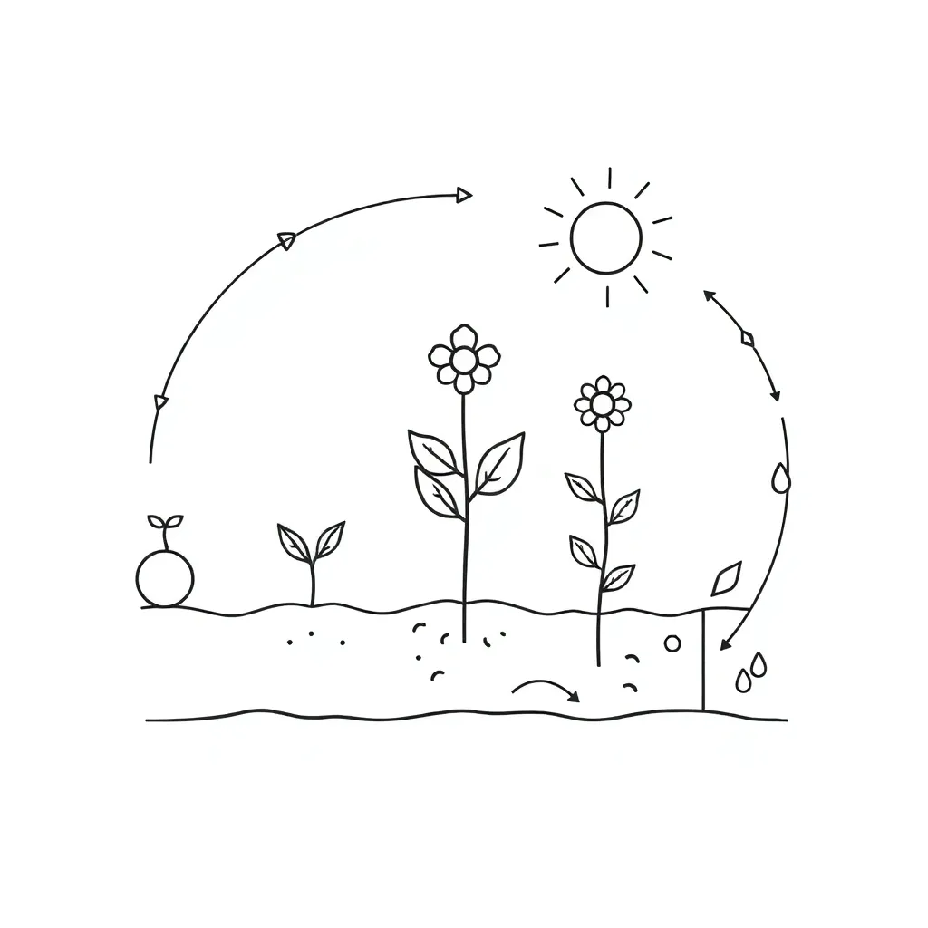 Plant life cycle illustration