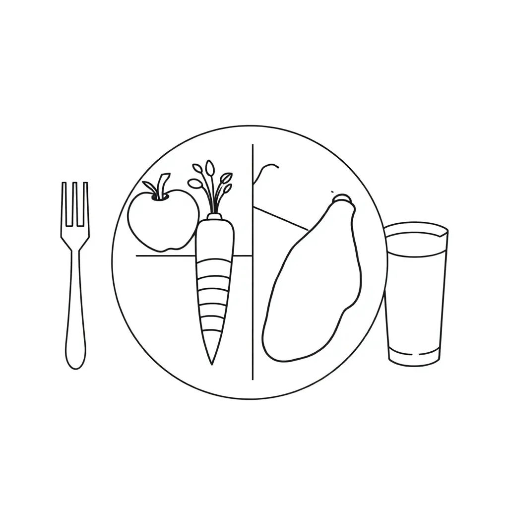 Four food groups illustration