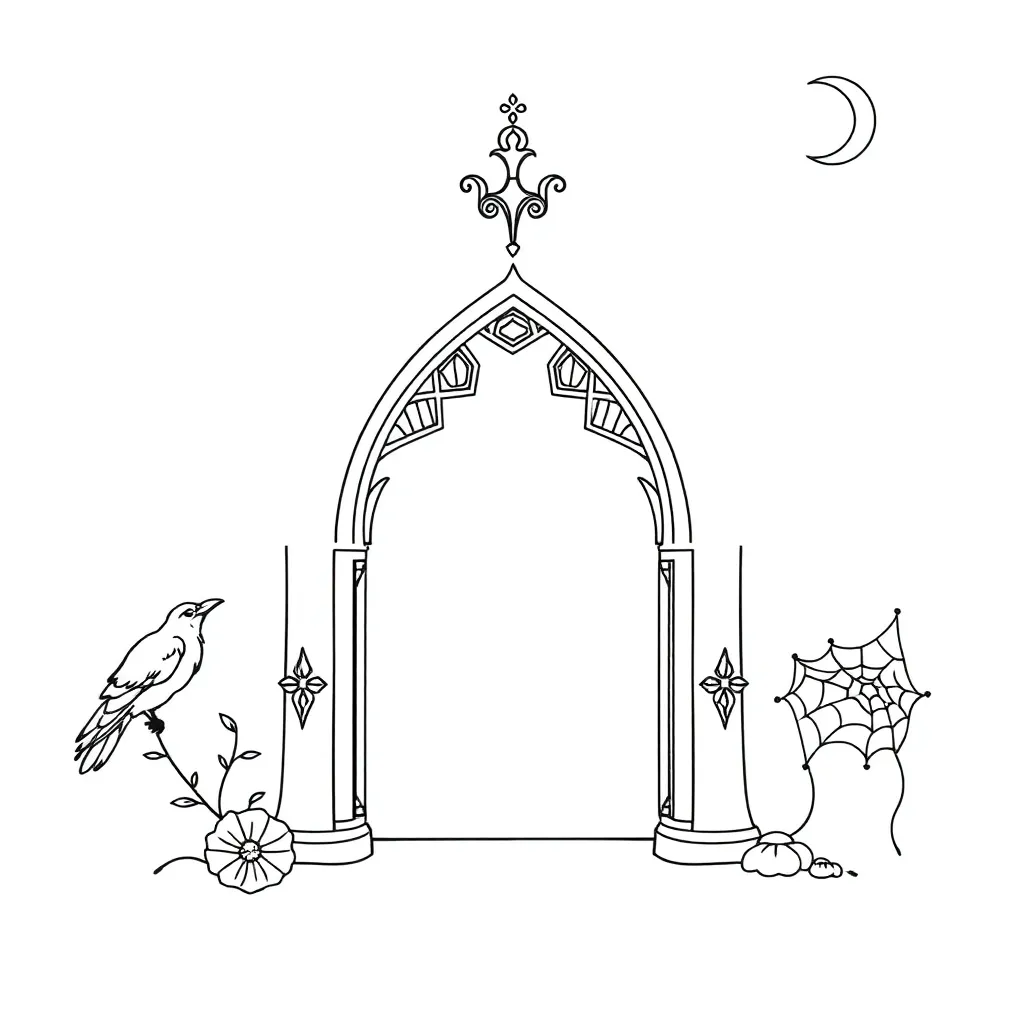 Gothic castle silhouette