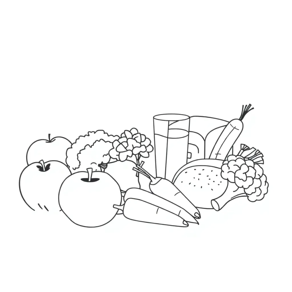 Healthy foods illustration