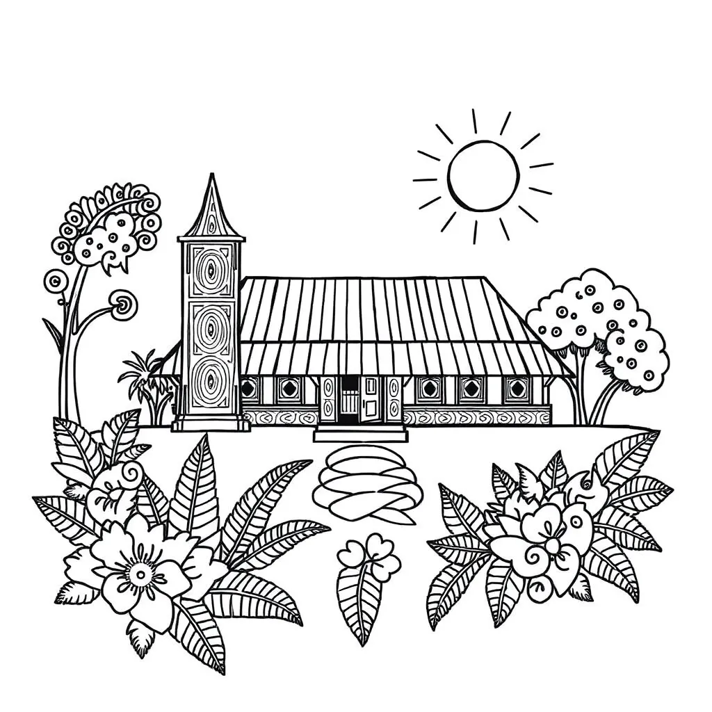 Clock and time worksheet illustration