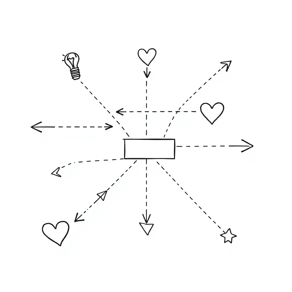 Transition words connecting puzzle pieces