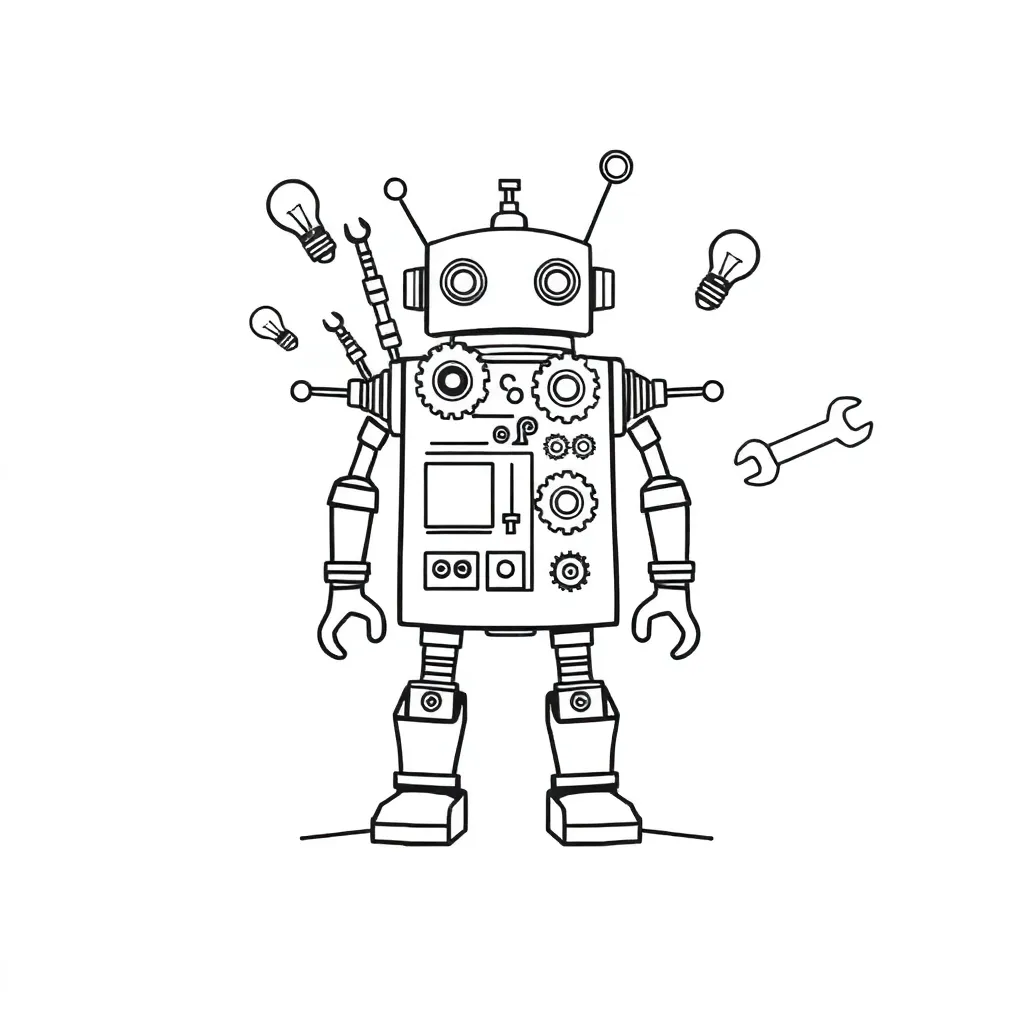 Robot building illustration
