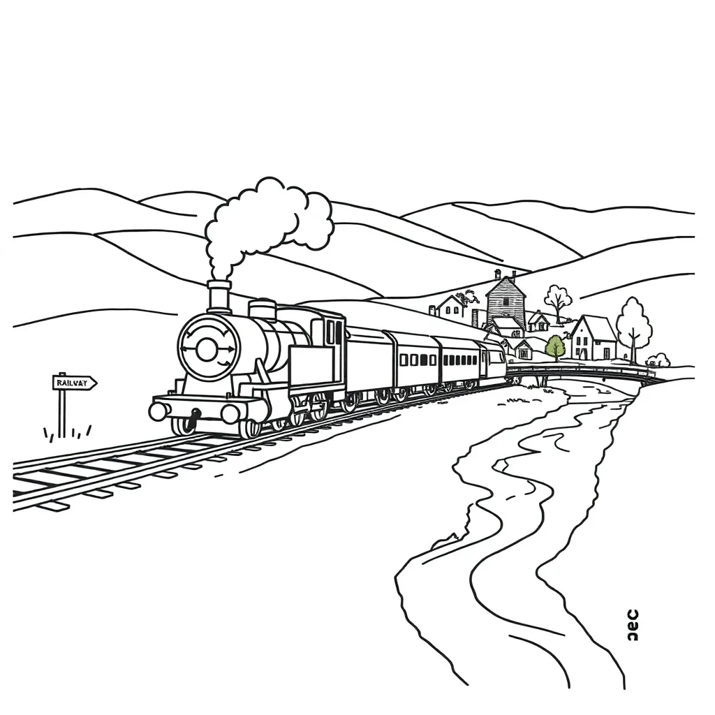 Train journey illustration