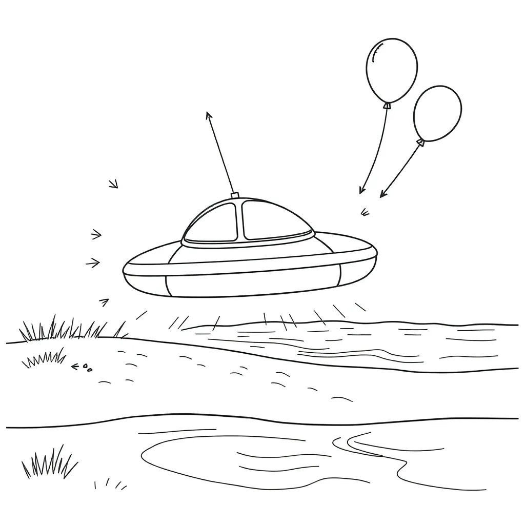 Mini hovercraft with CD and balloon