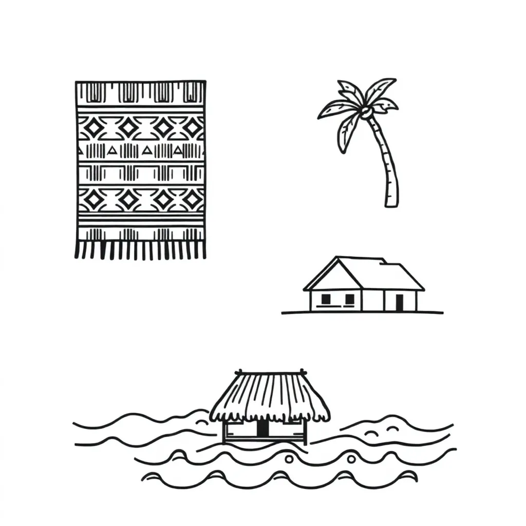 Colourful Samoan numbers illustration
