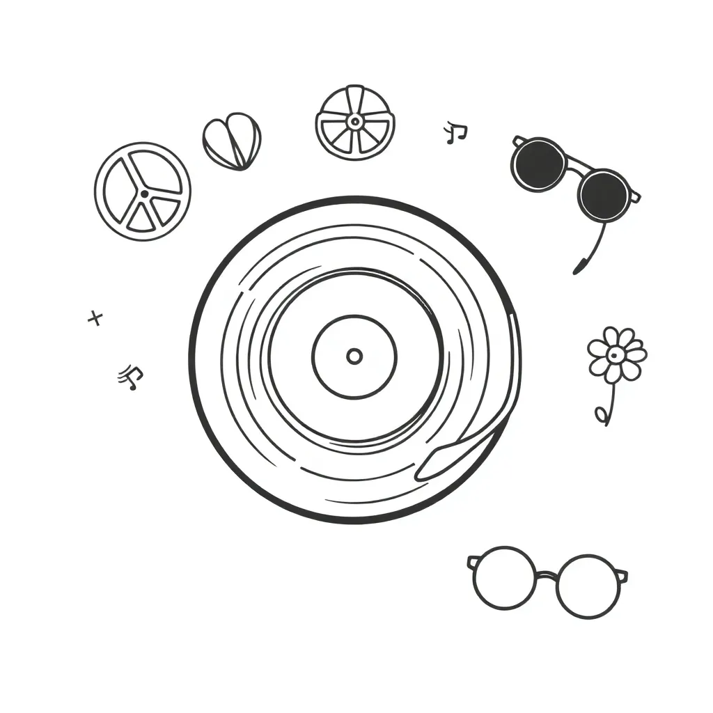 1960s album covers and psychedelic design elements