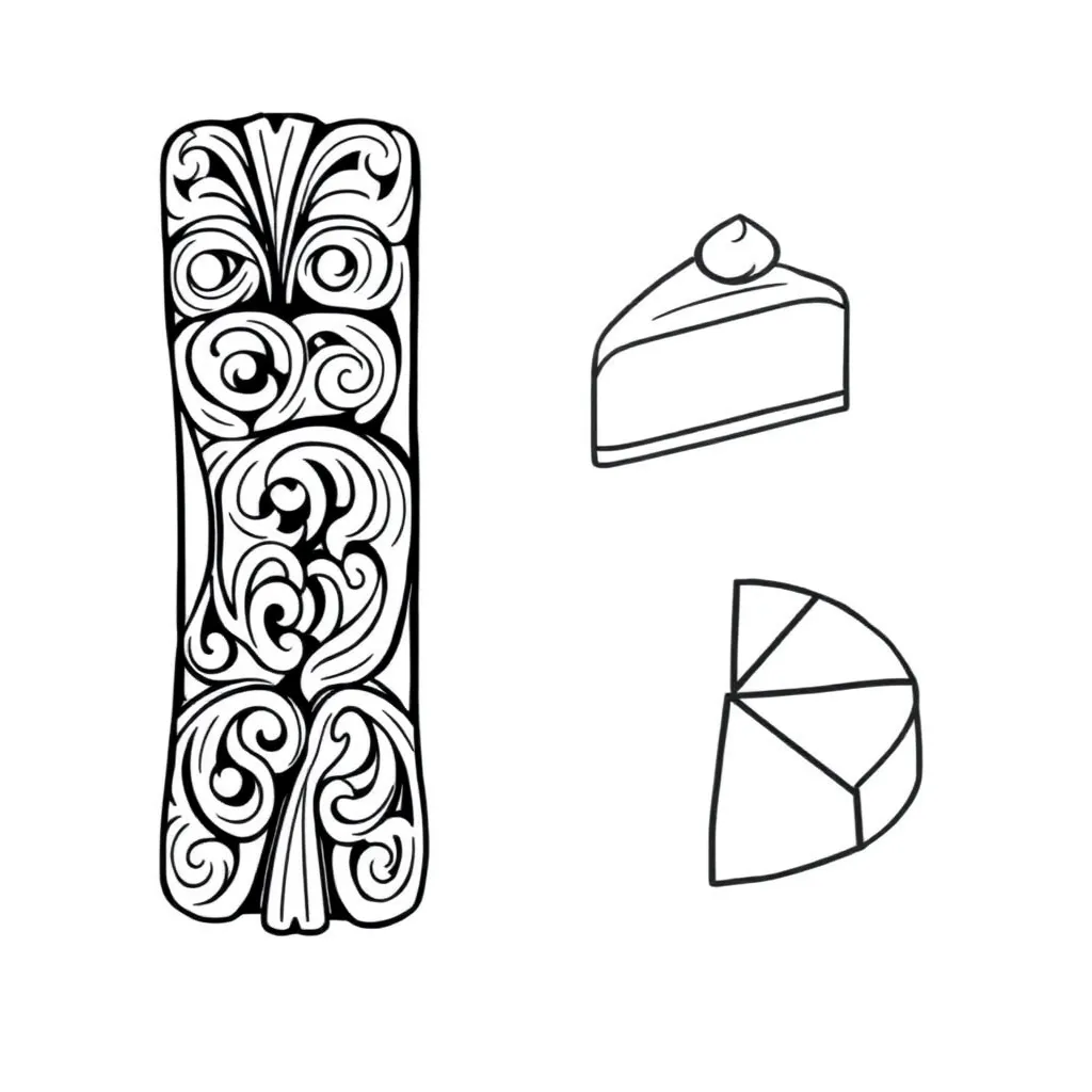 Pizza and fraction shapes illustration