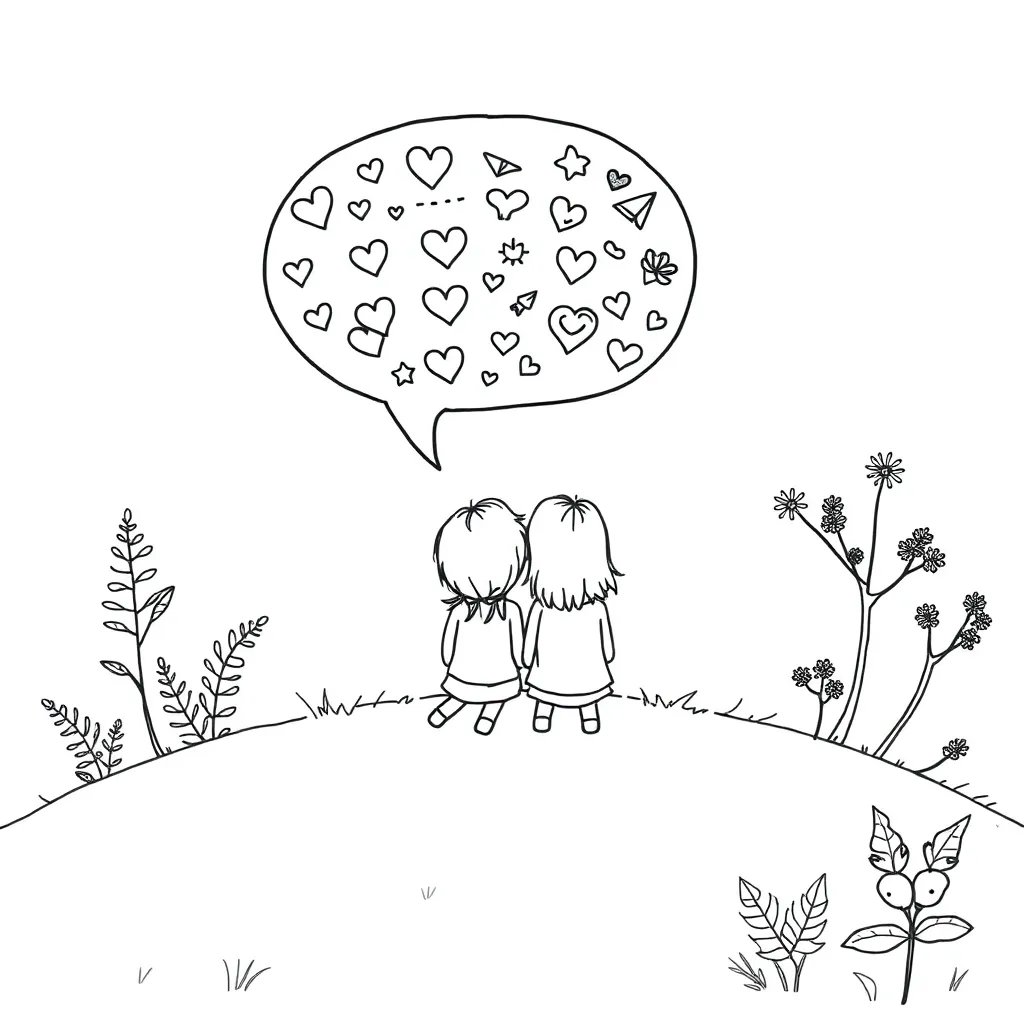 Children talking with speech bubbles