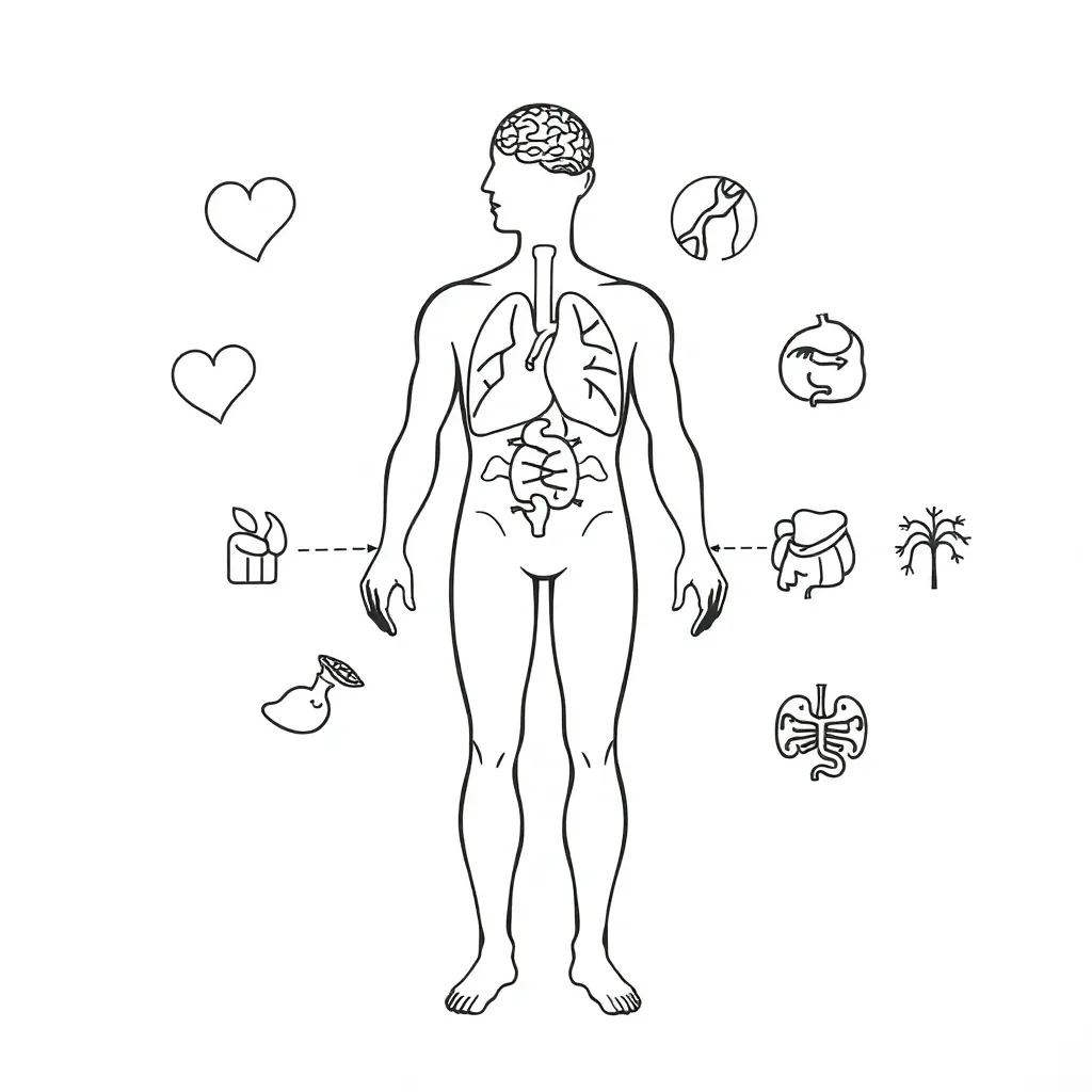 Human body systems illustration