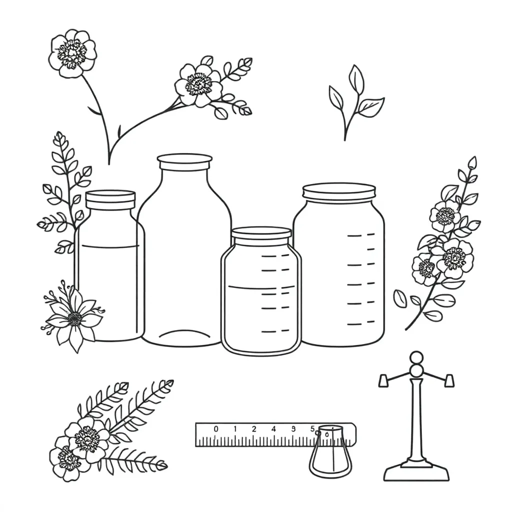 Various jars and measuring cups