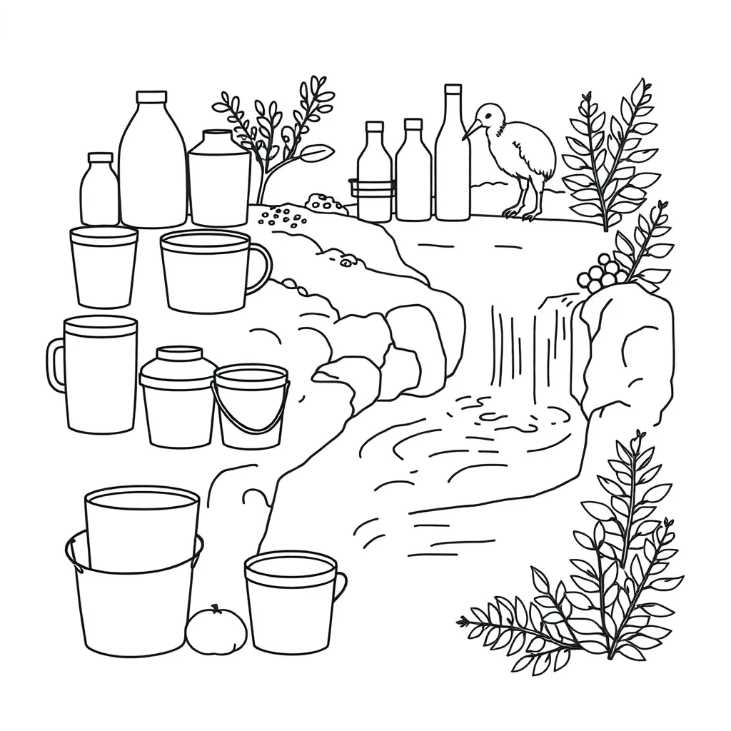 Various containers and measuring jugs