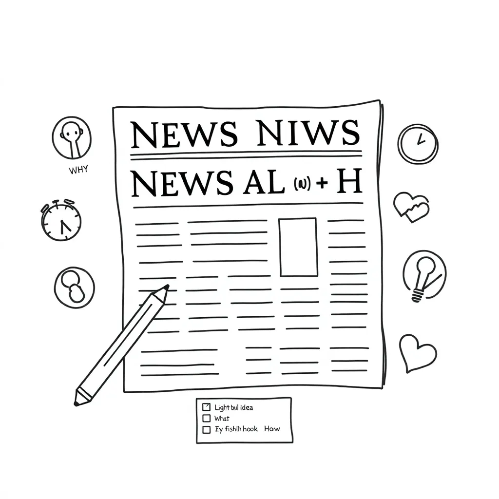News reporter with notebook illustration