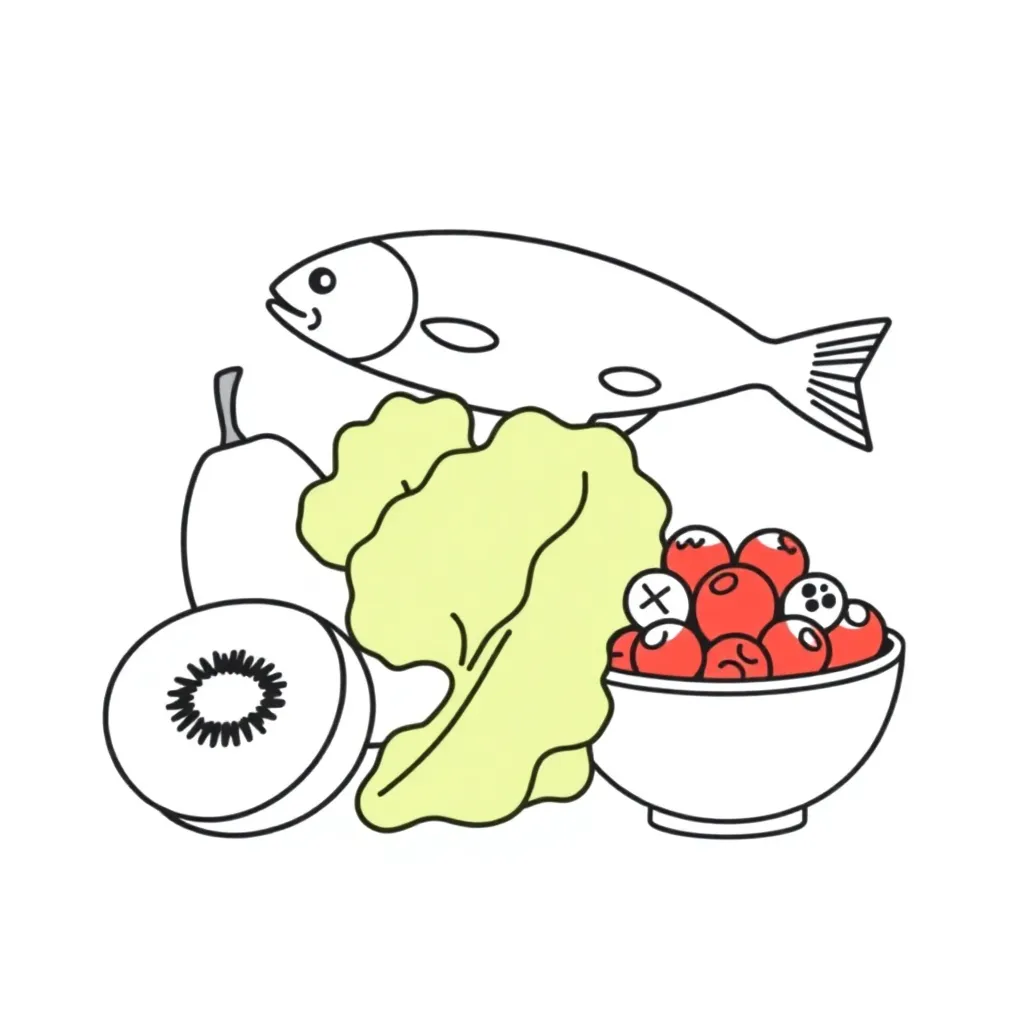 Healthy food groups illustration