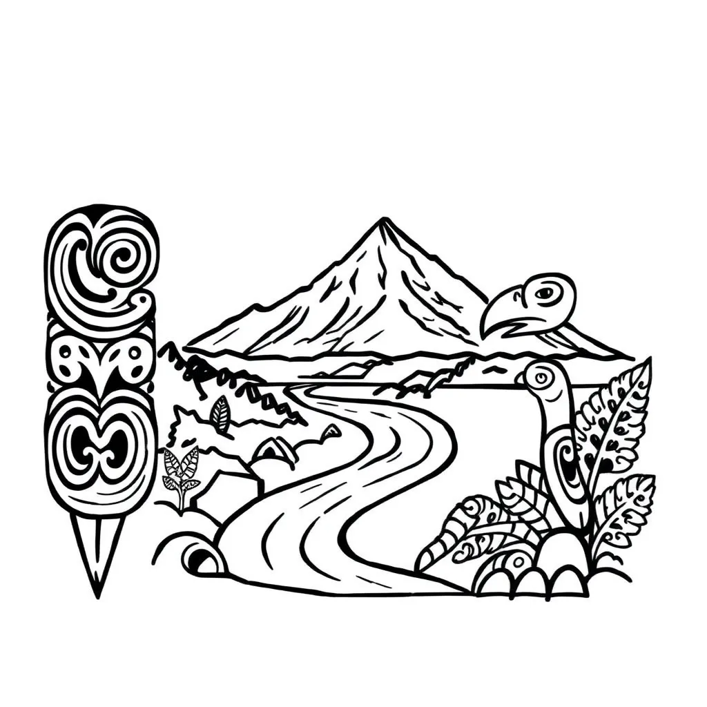 Māori cultural design with koru patterns
