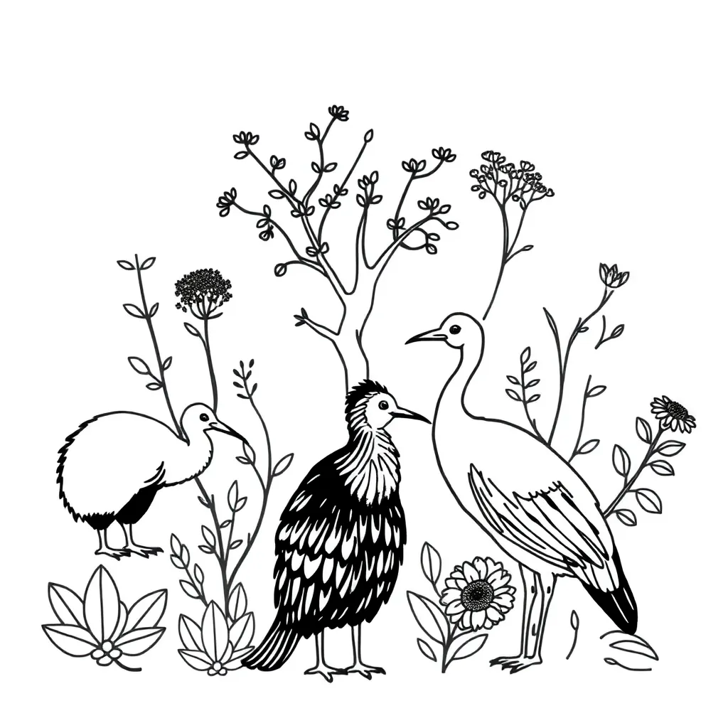 Māori numbers and colours illustration