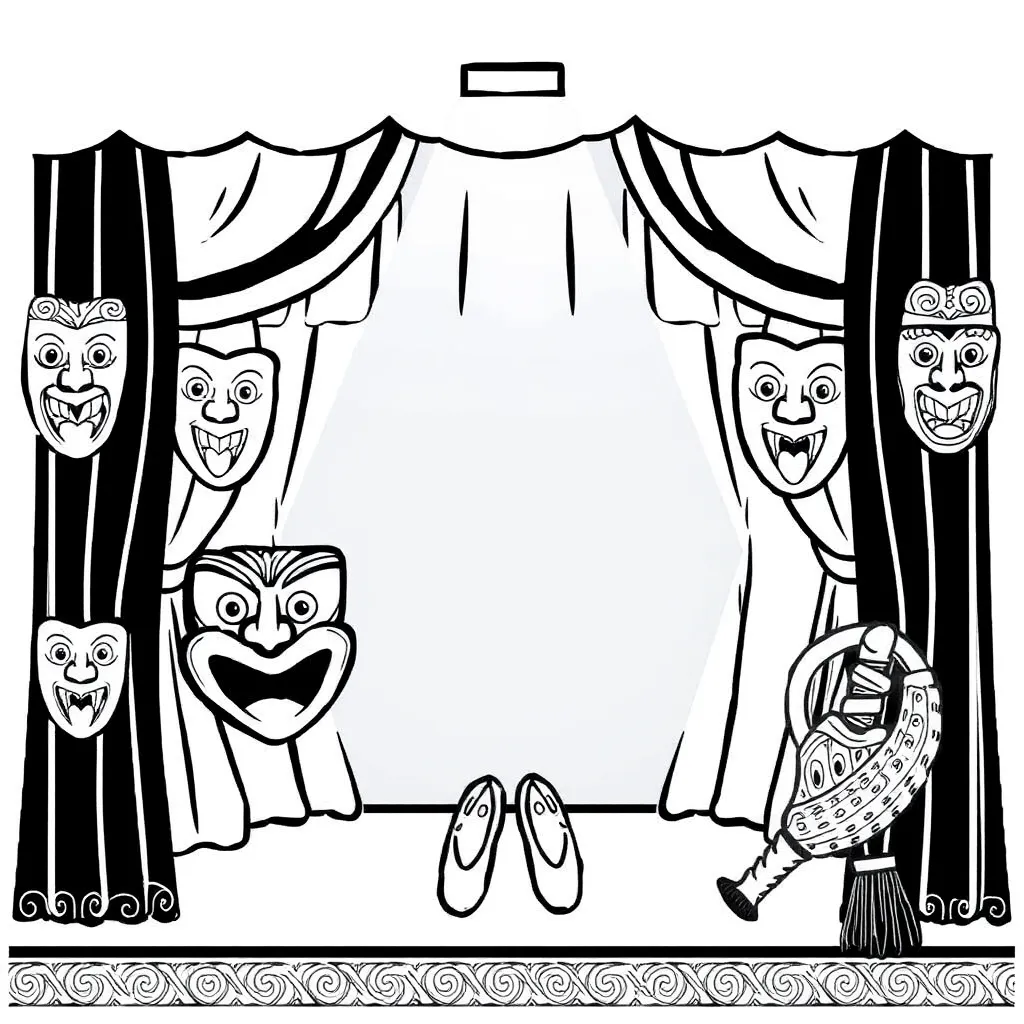 Drama masks representing persuasive performance