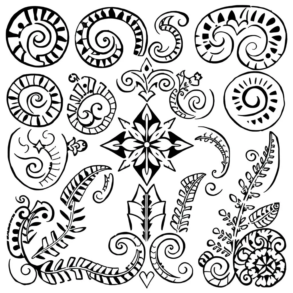 Traditional Māori patterns illustration