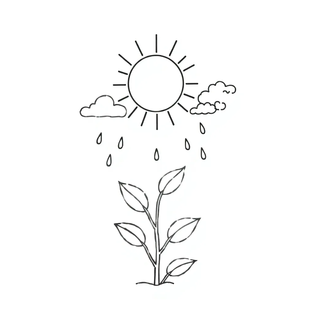 Plant leaf with sunlight showing photosynthesis