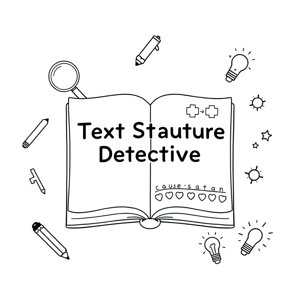 Detective with magnifying glass examining text