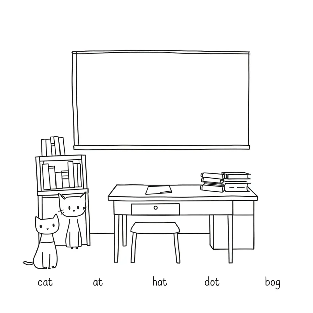 Closed syllable words illustration
