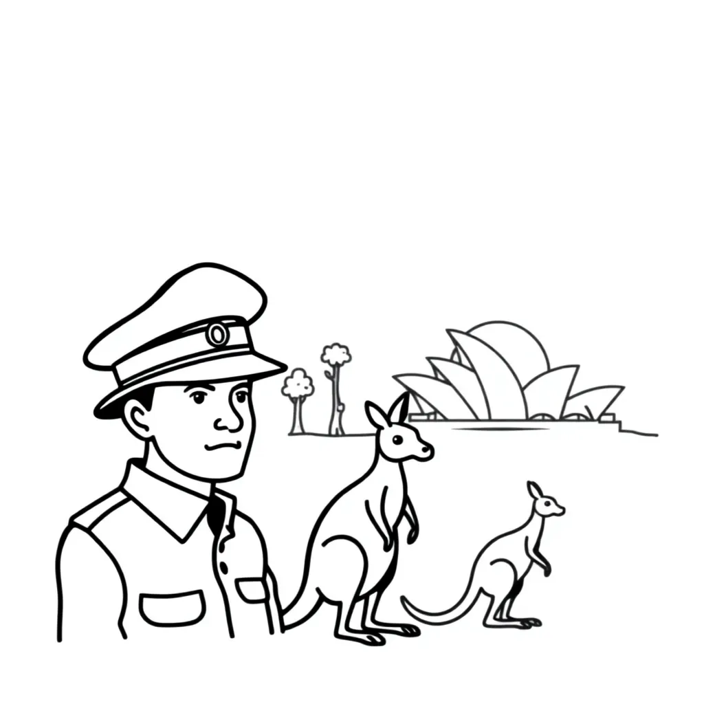 Australian war memorial and flag
