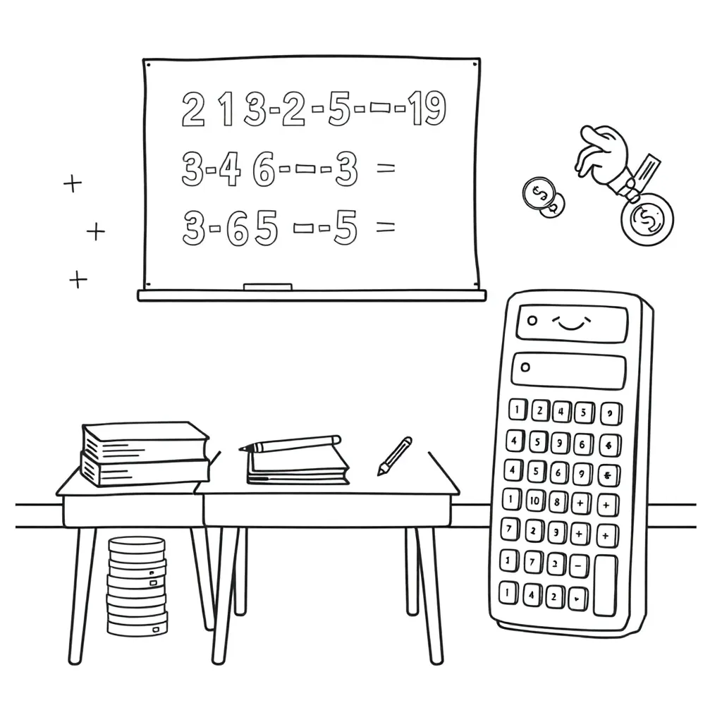 Decimal blocks and number line illustration