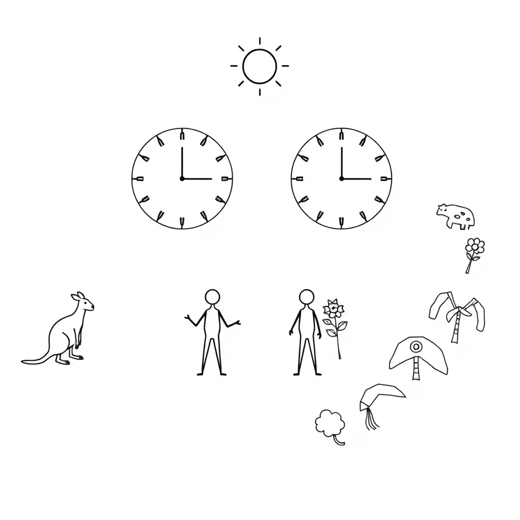 Sun and shadow illustration