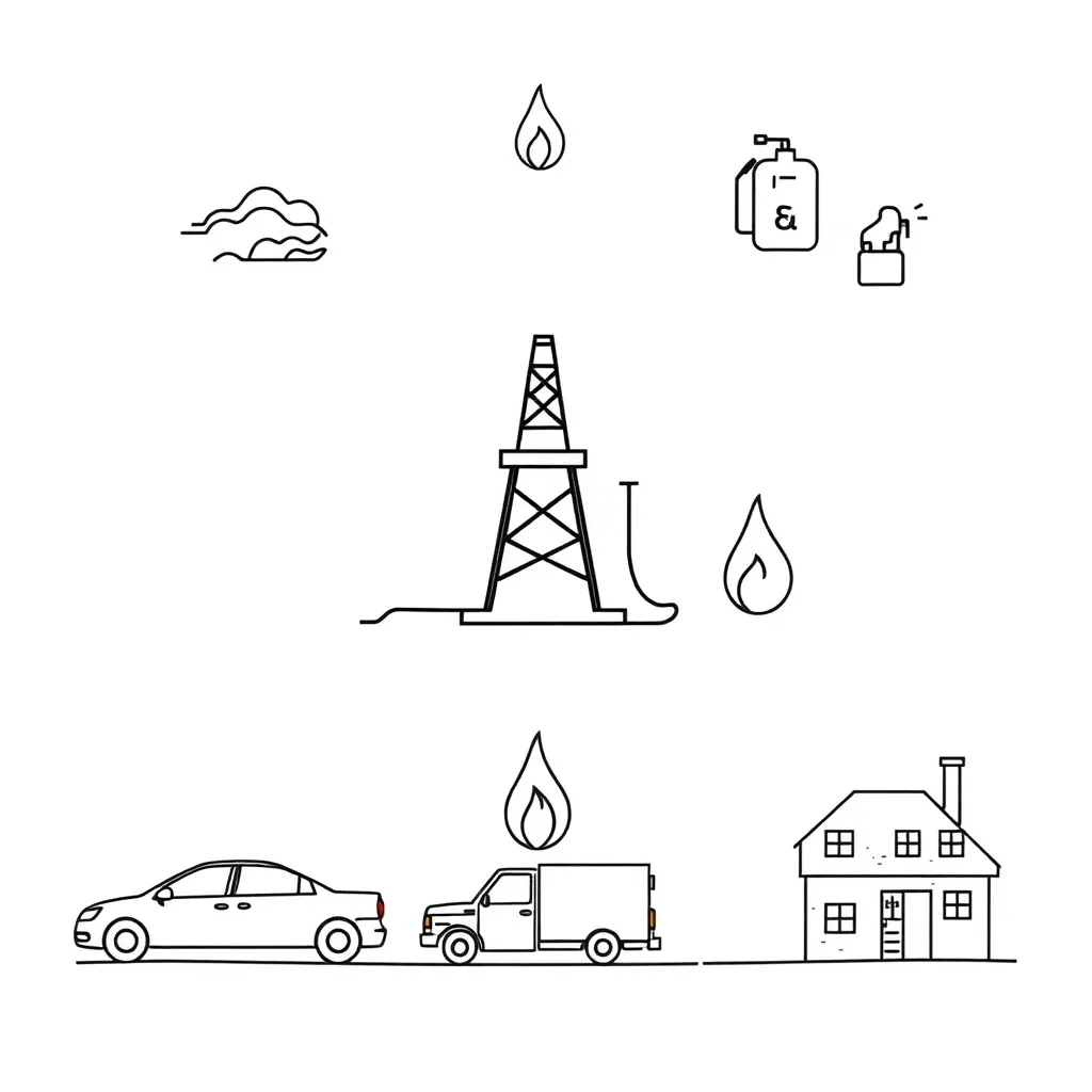 Oil pump and petrol station illustration