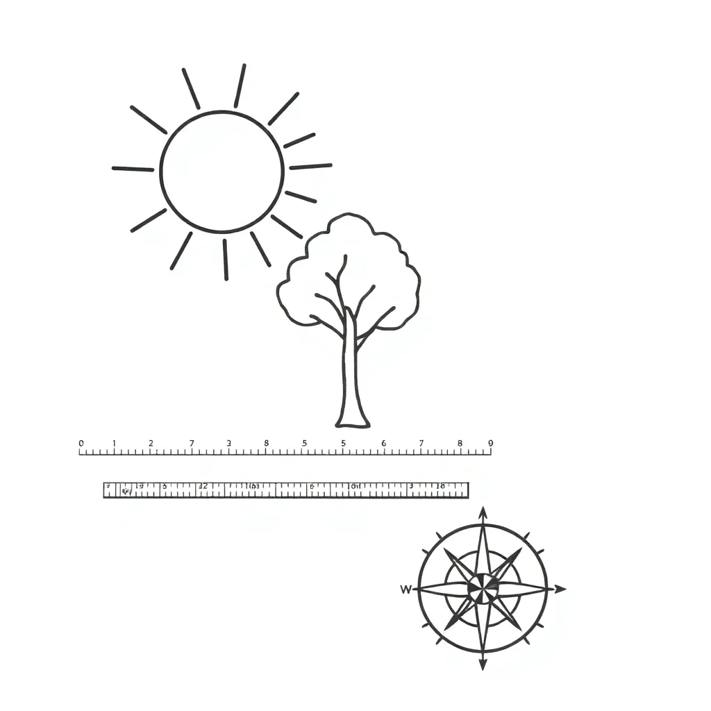 Sun and shadow illustration