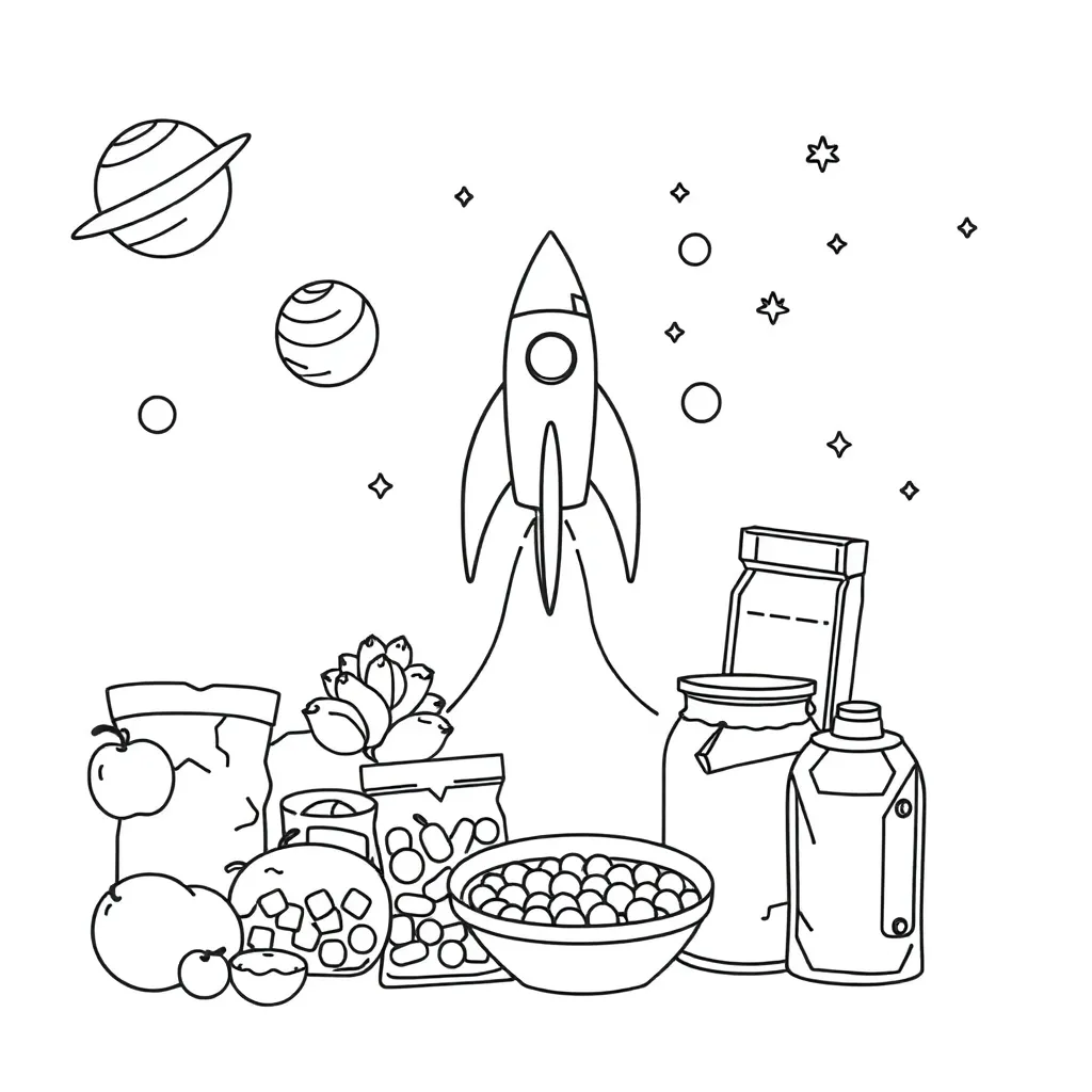Astronaut eating in space