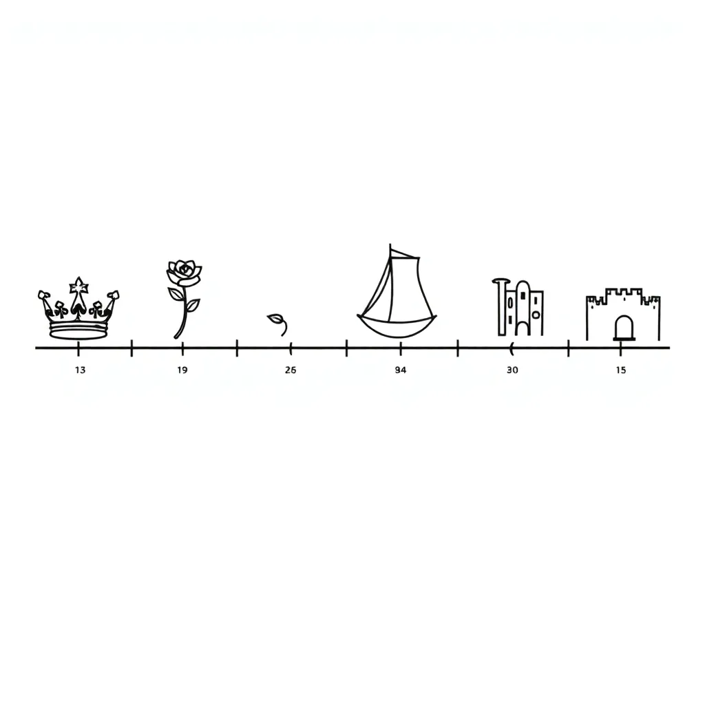 Tudor crown and timeline illustration