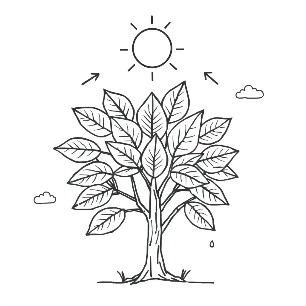 Leaf with sunlight illustration
