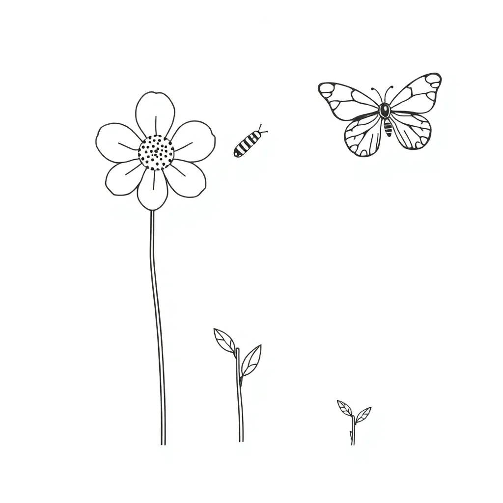 Flower diagram showing reproductive parts