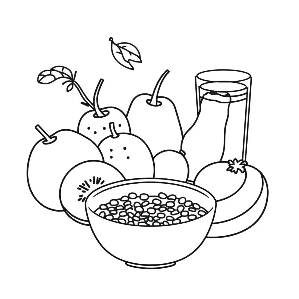 Healthy food groups illustration