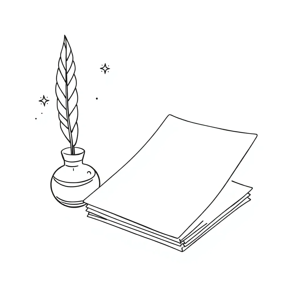 Writing and pencil illustration