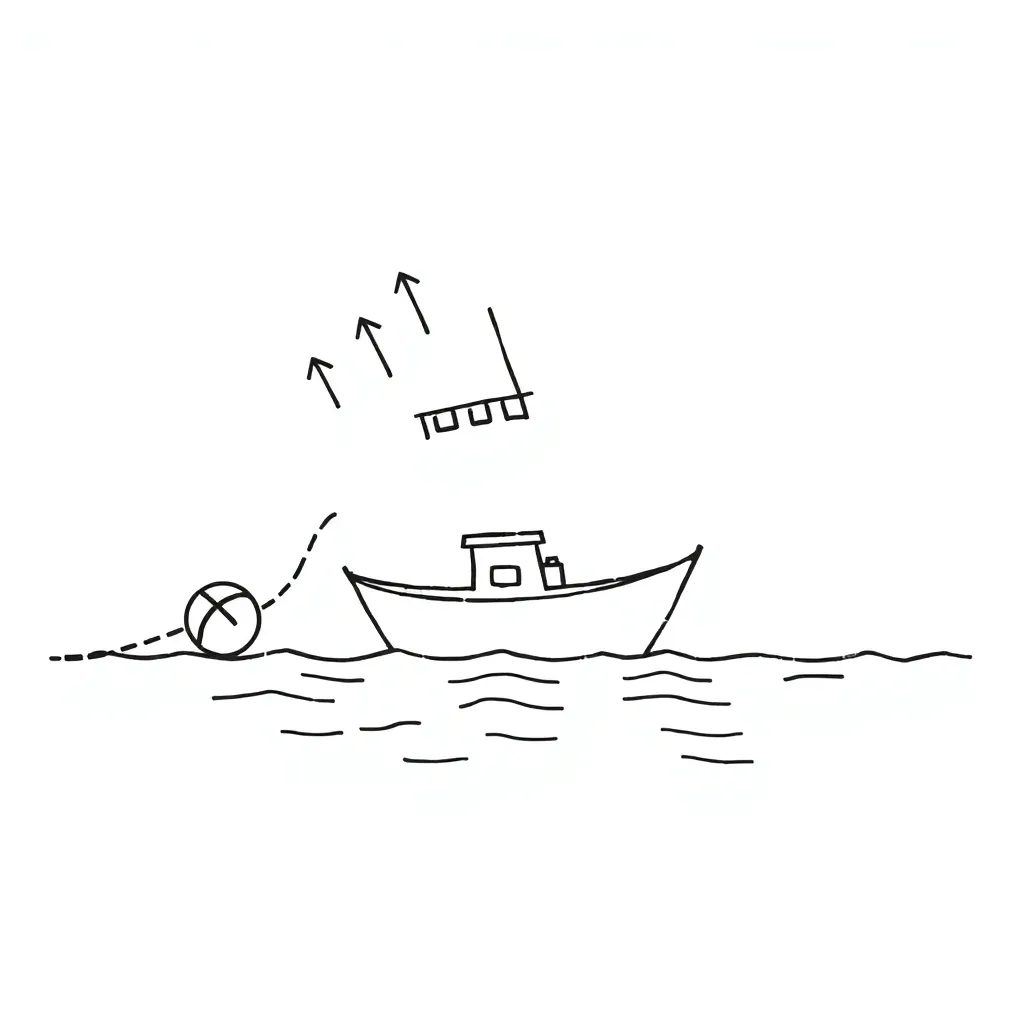 Forces in water and air illustration