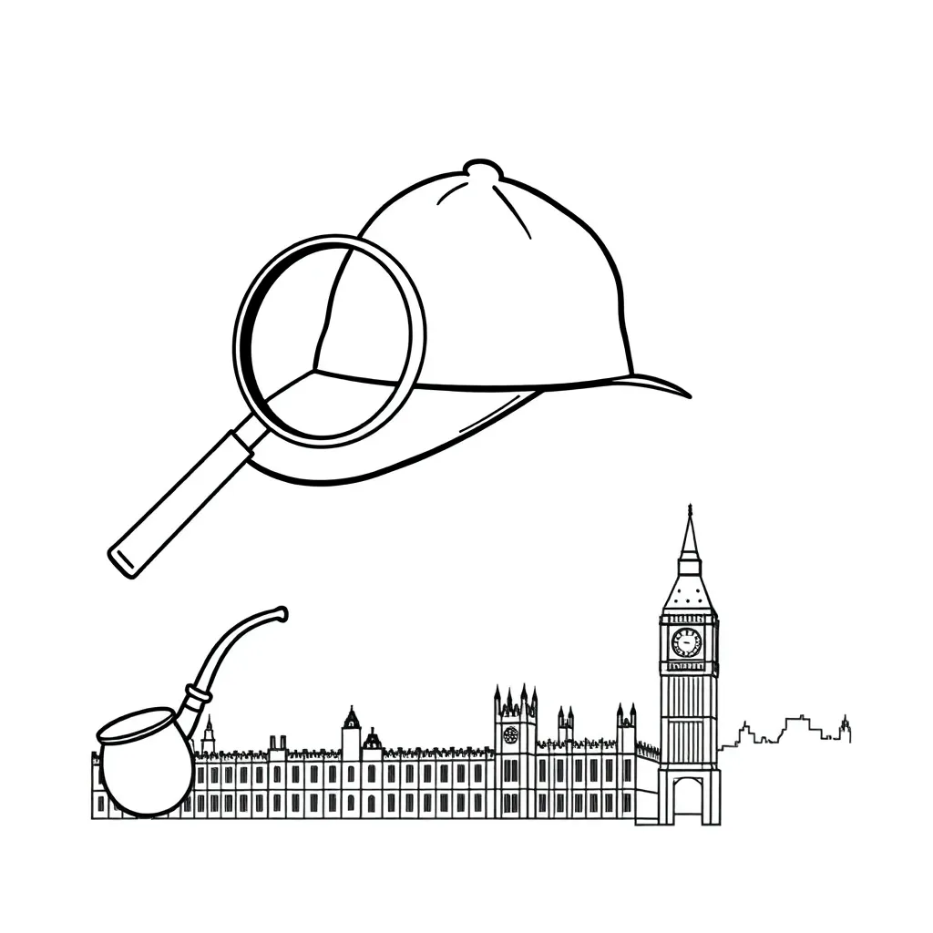 Sherlock Holmes with magnifying glass